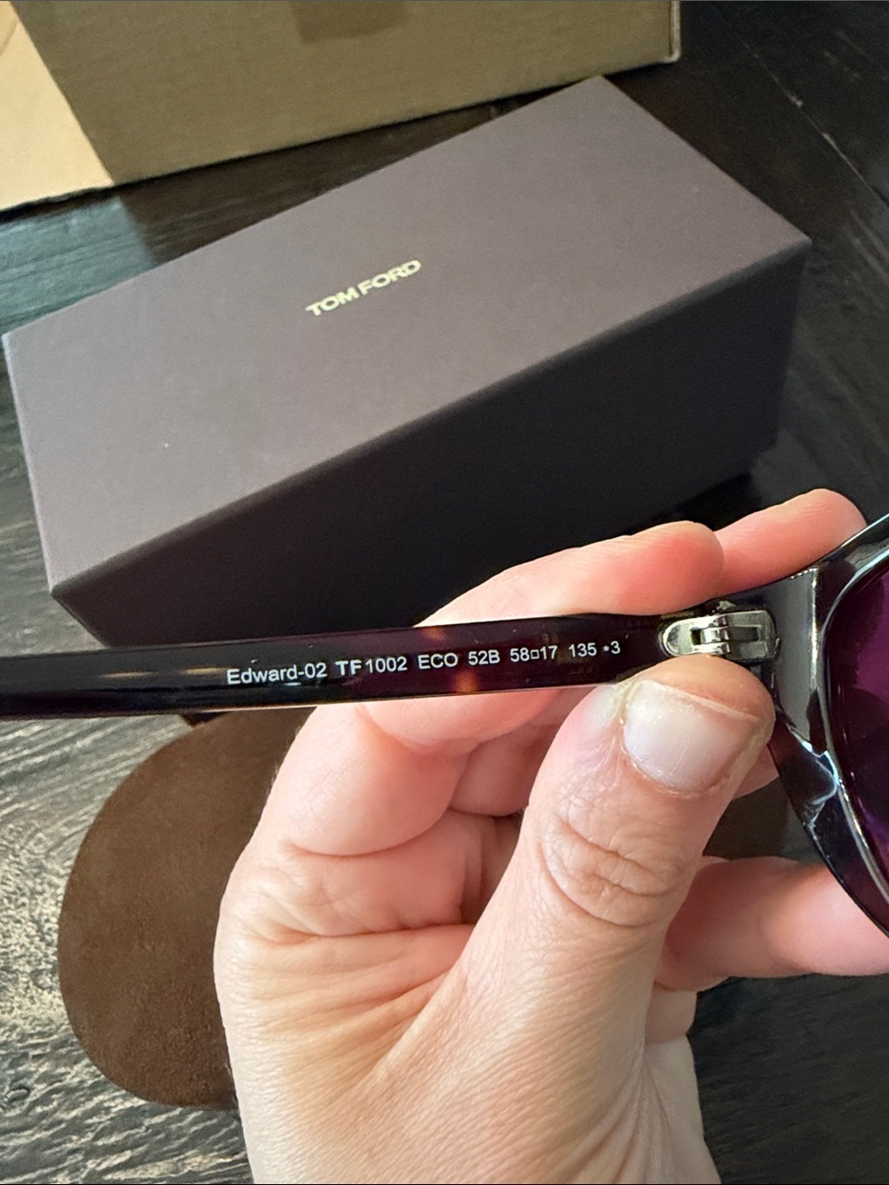 BNWT TOM FORD EDWARD-02 TF1002 58mm Pilot Sunglasses - Picture 8 of 10